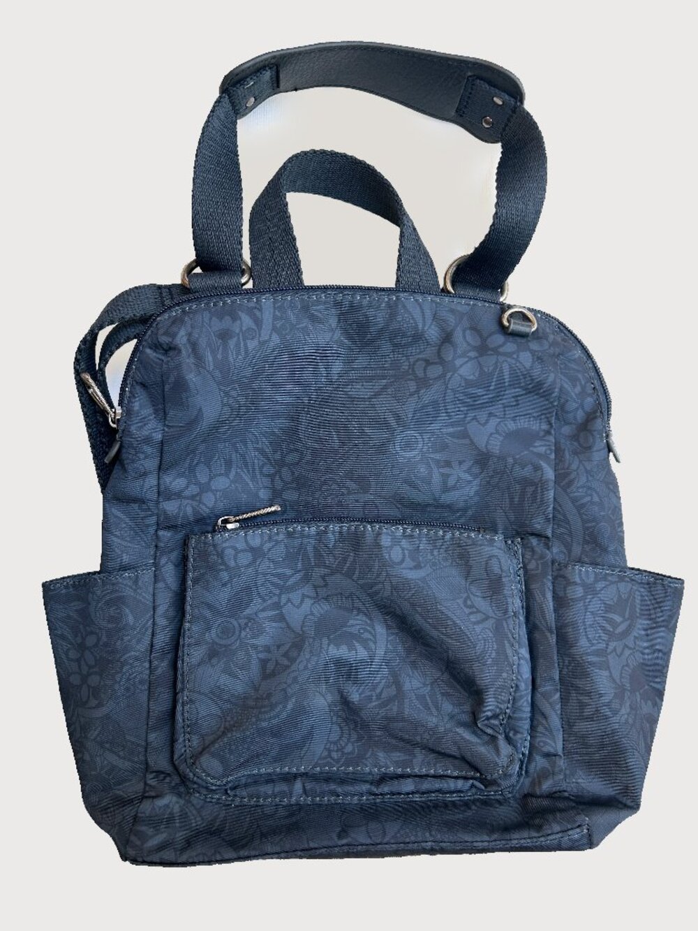 Sakroots Navy Blue Floral Convertible Backback Crossbody Shoulder Bag